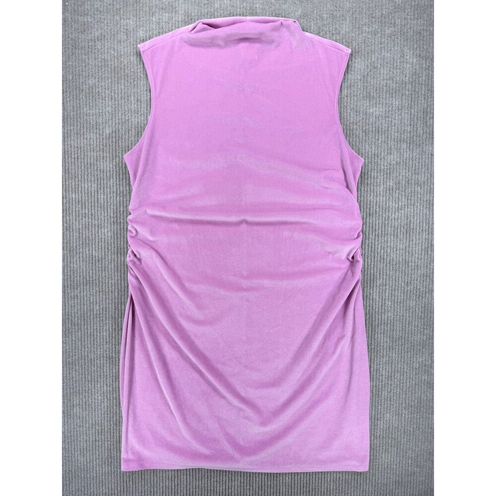 A New Day Pink Velvet Ruched Mock Neck Dress XXL - Picture 3 of 9